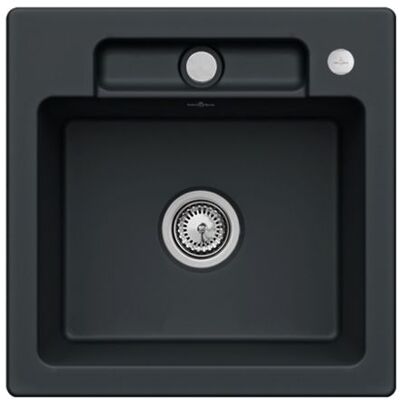 Villeroy und Boch Siluet Flächenbündige Spüle 33452FS5 mit Ablaufgarnitur und Exzenterbetätigung, Ebony Villeroy und Boch Siluet Flächenbündige Spüle 33452FS5 mit Ablaufgarnitur und Exzenterbetätigung, Ebony