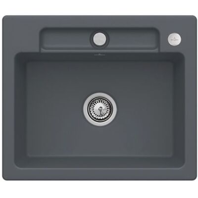 Villeroy und Boch Siluet Flächenbündige Spüle 33462Fi4 mit Ablaufgarnitur und Exzenterbetätigung, Graphite Villeroy und Boch Siluet Flächenbündige Spüle 33462Fi4 mit Ablaufgarnitur und Exzenterbetätigung, Graphite