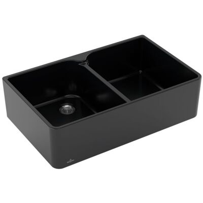 Villeroy und Boch Spülstein Doppelbecken 638001S5 Ablaufgarnitur mit Handbetätigung, Ebony Villeroy und Boch Spülstein Doppelbecken 638001S5 Ablaufgarnitur mit Handbetätigung, Ebony