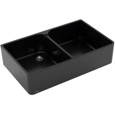 Villeroy und Boch Spülstein Doppelbecken 639001S5 Ablaufgarnitur mit Handbetätigung, Ebony Villeroy und Boch Spülstein Doppelbecken 639001S5 Ablaufgarnitur mit Handbetätigung, Ebony