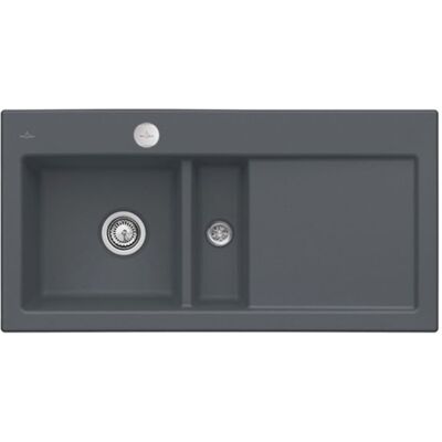 Villeroy und Boch Subway Flächenbündige Spüle 67702Fi4 Becken links, mit Ablaufgarnitur und Excenterbetätigung, Graphit Villeroy und Boch Subway Flächenbündige Spüle 67702Fi4 Becken links, mit Ablaufgarnitur und Excenterbetätigung, Graphit