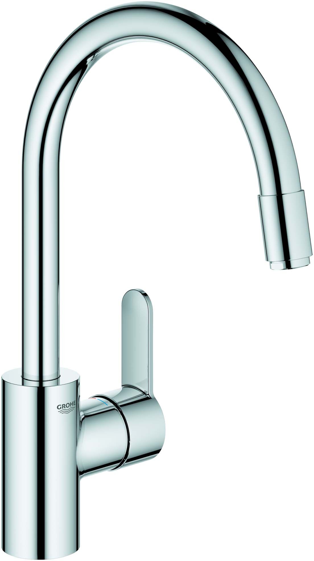 Grohe Eurostyle Cosmopolitan Spültisch-Einhebelmischer 31126004 chrom, schwenkbarer C-Auslauf, innenliegende Wasserführung