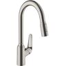 Hansgrohe Küchenarmatur 71820800 mit Ausziehbrause, Schwenkbereich 360°, edelstahl-optik