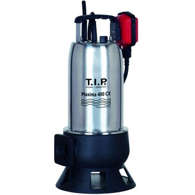 T.I.P. Schmutzwasser Tauchpumpe - Edelstahl, 24.000 l/h, 9 m Förderhöhe, 950 W, 35 mm Korngröße, robust, Maxima 400 CX 30140 T.I.P. Schmutzwasser Tauchpumpe - Edelstahl, 24.000 l/h, 9 m Förderhöhe, 950 W, 35 mm Korngröße, robust, Maxima 400 CX 30140