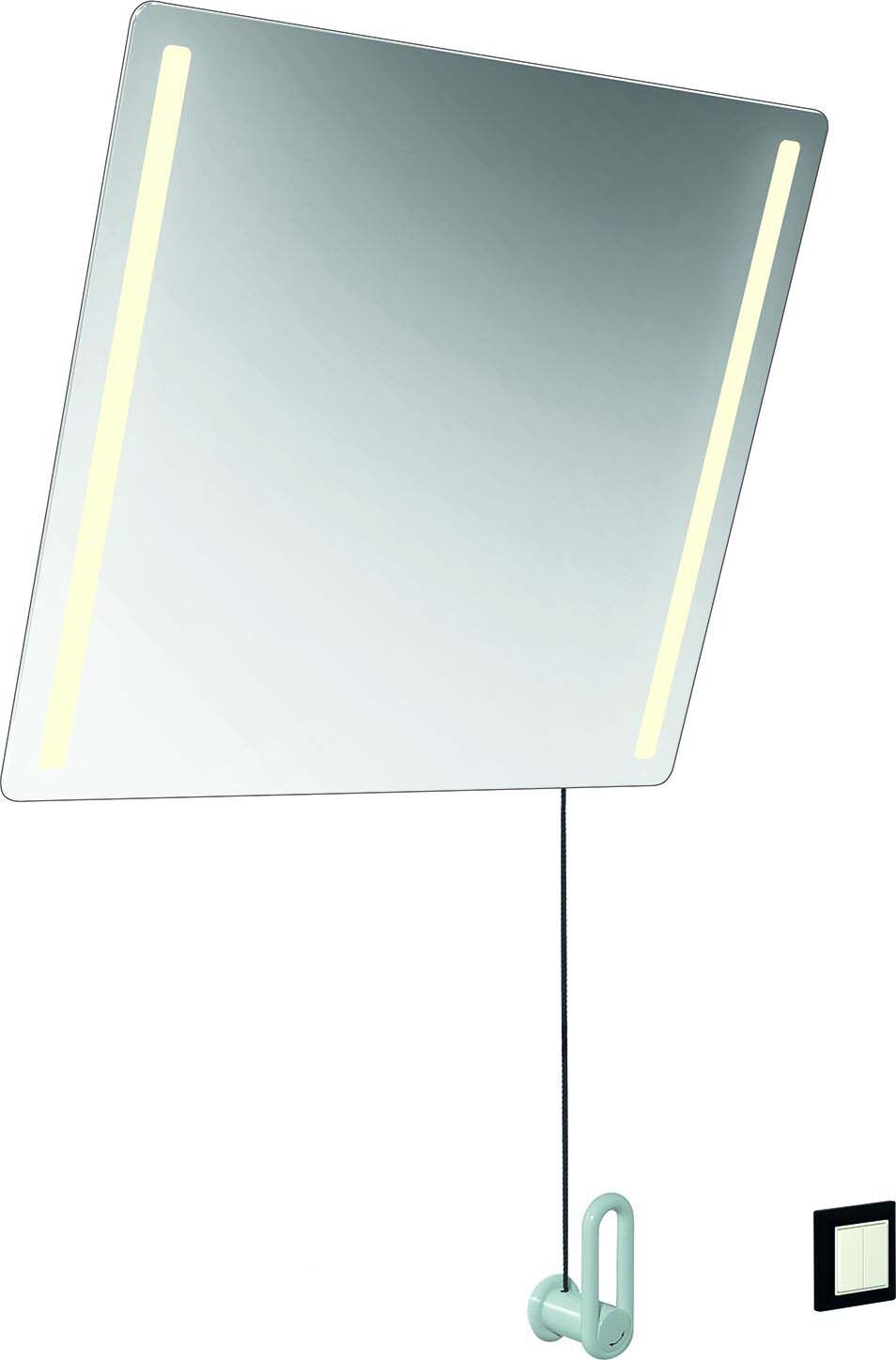 Hewi 801 Kipp-Lichtspiegel LED 801.01.40190 600x540x6mm, tiefschwarz