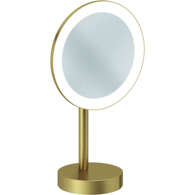 Kludi VELA R LED-Kosmetikspiegel - Freistehend, Gebürstetes Gold Kludi VELA R LED-Kosmetikspiegel - Freistehend, Gebürstetes Gold
