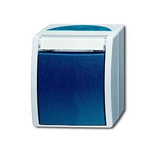 Universal Busch Jaeger Wippwechselschalter  2601/6 W-53 grau/blaugrün Aufputz Ocean