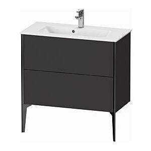 Duravit XViu Waschtisch-Unterschrank XV44890B280 81 x 59,4 x 39 cm, graphit supermatt, 2 Auszüge, stehend, schwarz matt