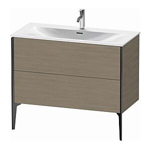 Duravit XViu Waschtisch-Unterschrank XV43030B235 101 x 59,1 x 48 cm, Eiche terra, 2 Auszüge, schwarz matt