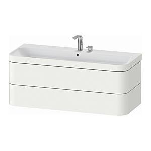 Duravit Happy D.2 Plus Möbelwaschtisch-Unterschrank HP4639E36360000 117,5x49cm, 2 Schubkästen, 2 Hahnlöcher, weiß seidenmatt