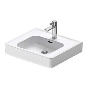 Duravit Soleil by Starck Waschtisch 23765500001 55 x 48 cm, weiß WonderGliss, mit Hahnloch, Überlauf, Hahnlochbank