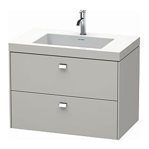 Duravit Brioso c-bonded Waschtisch mit Unterbau BR4606O1007, 80x48cm, Betongrau/Chrom, 1 Hahnloch