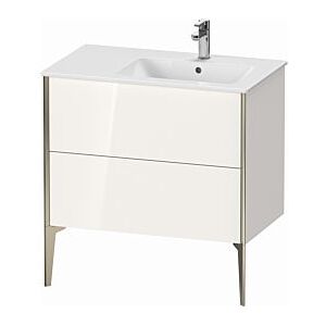 Duravit XViu Waschtisch-Unterschrank XV44870B122 81x48x59,4cm, 2 Auszüge, Becken rechts, champagner matt, weiß hochglanz