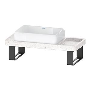 Duravit Qatego Waschtisch-Konsolen-Set D4800400 100x45x90cm, mit Konsole, Konsolenträger, Marmor Struktur poliert