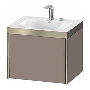 Duravit XViu Waschtisch-Unterschrank XV4609EB143P 60x48cm, 1 Auszug, 2 Hahnlöcher, champagner matt, Rahmen P, basalt matt