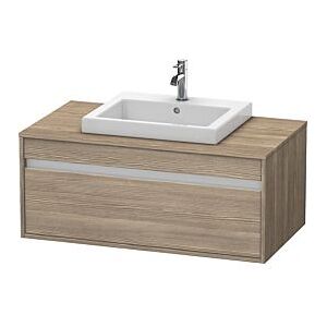 Duravit Ketho Waschtisch-Unterschrank KT679503535 100 x 55 cm, Eiche terra, für Einbauwaschtisch mittig, 1 Auszug, wandhängend