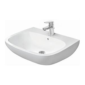 Duravit D-Code Waschtisch 2310650000 65 x 50 cm, mit Überlauf, 1 Hahnloch, weiss