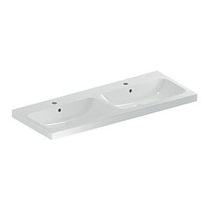 Geberit iCon light Doppelwaschtisch 501838008 120x48cm, ohne Hahnloch, ohne Überlauf, weiß KeraTect