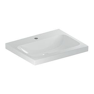 Geberit iCon Aufsatz-Waschtisch 501847005 60x48cm, Hahnloch mittig, ohne Überlauf, für Arbeitsplatte, weiß