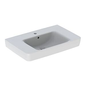 Geberit Renova Plan Waschtisch 501694008 75x48cm, Hahnloch mittig, mit Überlauf, Ablagefläche, weiß KeraTect