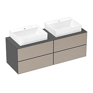 Hansgrohe Xevolos E Waschtischunterschrank 54201390 1570x555x550mm, 4 Schubladen, schiefergrau matt, bronze Struktur