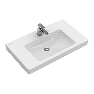 Villeroy und Boch Villeroy & Boch Subway 2.0 Waschtisch 71758G01 80 x 47 cm, weiß, mitHahnloch und Überlauf