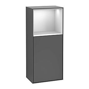 Villeroy und Boch Finion Seitenschrank F520HFGK 41,8cm, links, Ladestation, Regal Gold Matt Lacquer, Anthracite matt