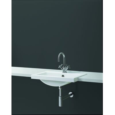 Alape HB.R585H Halbeinbau-Waschtisch 2700000000 585 x 405 mm, weiß, mit Hahnloch und Überlauf Alape HB.R585H Halbeinbau-Waschtisch 2700000000 585 x 405 mm, weiß, mit Hahnloch und Überlauf