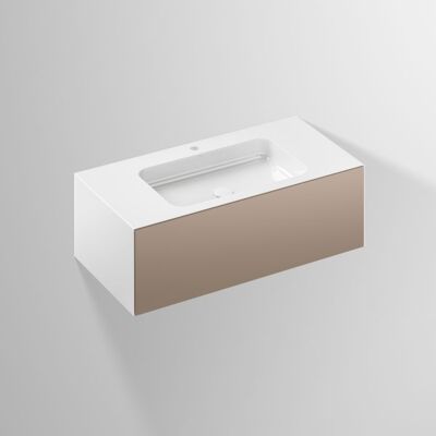 Alape WP.Folio3 Waschplatz - Wandhängend, 1004x350x500mm, Weiß Alape WP.Folio3 Waschplatz - Wandhängend, 1004x350x500mm, Weiß