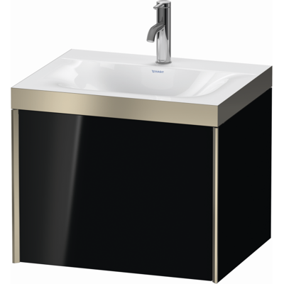 Duravit XViu Wandwaschtisch & Unterschrank - Schwarz Hochglanz / Champagner Matt Duravit XViu Wandwaschtisch & Unterschrank - Schwarz Hochglanz / Champagner Matt