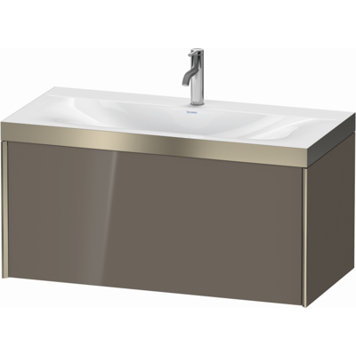 Duravit XViu Waschtisch-Unterschrank XV4611OB189P 100x48cm, 1 Auszug, 1 Hahnloch, champagner matt, Rahmen P, flannel grey hochglanz Duravit XViu Waschtisch-Unterschrank XV4611OB189P 100x48cm, 1 Auszug, 1 Hahnloch, champagner matt, Rahmen P, flannel grey hochglanz