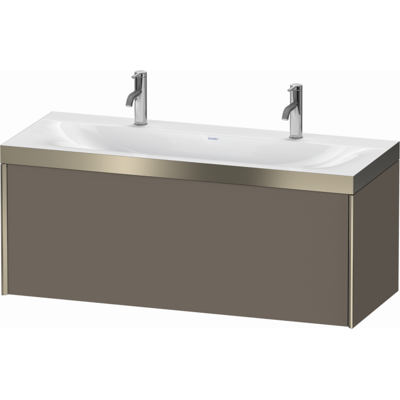 Duravit XViu Waschtisch-Unterschrank XV4613OB190P 120x48cm, 1 Auszug, champagner matt, Rahmen P, flannel grey seidenmatt Duravit XViu Waschtisch-Unterschrank XV4613OB190P 120x48cm, 1 Auszug, champagner matt, Rahmen P, flannel grey seidenmatt