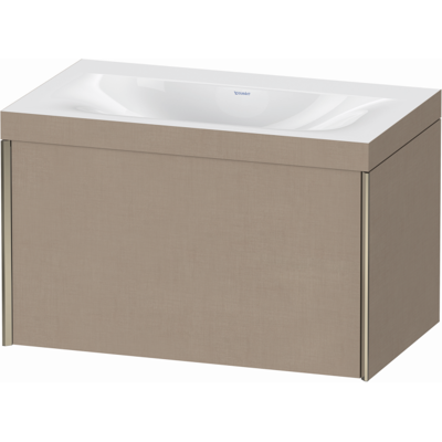 Duravit XViu Waschtisch-Unterschrank XV4610NB175C 80x48cm, 1 Auszug, champagner matt, Rahmen C, leinen Duravit XViu Waschtisch-Unterschrank XV4610NB175C 80x48cm, 1 Auszug, champagner matt, Rahmen C, leinen