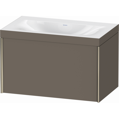 Duravit XViu Waschtisch-Unterschrank XV4610NB190C 80x48cm, 1 Auszug, champagner matt, Rahmen C, flannel grey seidenmatt Duravit XViu Waschtisch-Unterschrank XV4610NB190C 80x48cm, 1 Auszug, champagner matt, Rahmen C, flannel grey seidenmatt