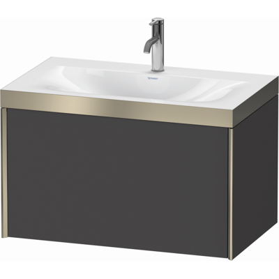 Duravit Xviu C-Bonded Waschtisch-Set - Wandmontage, Graphit & Champagner Matt, 800x480mm Duravit Xviu C-Bonded Waschtisch-Set - Wandmontage, Graphit & Champagner Matt, 800x480mm