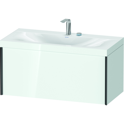 Duravit Xviu C-bonded Set Waschbecken 1 Schublade 2 Wasserhähne 1000x480x503mm - Weiß Hochglanz/Schwarz Matt Duravit Xviu C-bonded Set Waschbecken 1 Schublade 2 Wasserhähne 1000x480x503mm - Weiß Hochglanz/Schwarz Matt