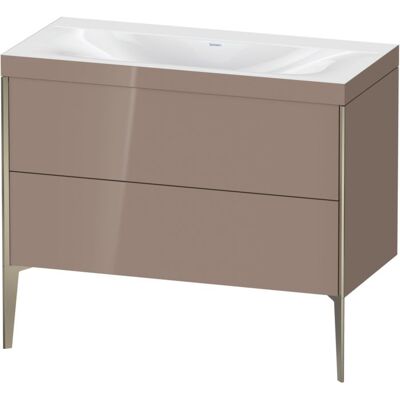 Duravit XViu Waschtisch-Unterschrank XV4711NB186C 100x48cm, 2 Auszüge, ohne Hahnloch, champagner matt, Rahmen C, cappucino hochglanz Duravit XViu Waschtisch-Unterschrank XV4711NB186C 100x48cm, 2 Auszüge, ohne Hahnloch, champagner matt, Rahmen C, cappucino hochglanz