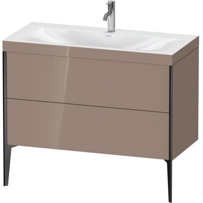 Duravit XViu Waschtisch-Unterschrank XV4711OB286C 100x48cm, 2 Auszüge, 1 Hahnloch, schwarz matt, Rahmen C, cappucino hochglanz Duravit XViu Waschtisch-Unterschrank XV4711OB286C 100x48cm, 2 Auszüge, 1 Hahnloch, schwarz matt, Rahmen C, cappucino hochglanz
