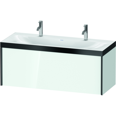 Duravit XViu Waschtisch-Unterschrank XV4613OB285P 120x48cm, 1 Auszug, schwarz matt, Rahmen P, weiß hochglanz Duravit XViu Waschtisch-Unterschrank XV4613OB285P 120x48cm, 1 Auszug, schwarz matt, Rahmen P, weiß hochglanz