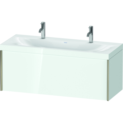 Duravit XViu Waschtisch-Unterschrank XV4613OB185C 120x48cm, 1 Auszug, champagner matt, Rahmen C, weiß hochglanz Duravit XViu Waschtisch-Unterschrank XV4613OB185C 120x48cm, 1 Auszug, champagner matt, Rahmen C, weiß hochglanz