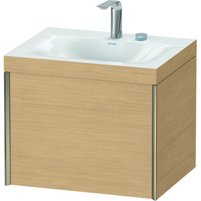 Duravit XViu Waschtisch-Unterschrank XV4609EB130C 60x48cm, 1 Auszug, 2 Hahnlöcher, champagner matt, Rahmen C, Eiche natur Duravit XViu Waschtisch-Unterschrank XV4609EB130C 60x48cm, 1 Auszug, 2 Hahnlöcher, champagner matt, Rahmen C, Eiche natur