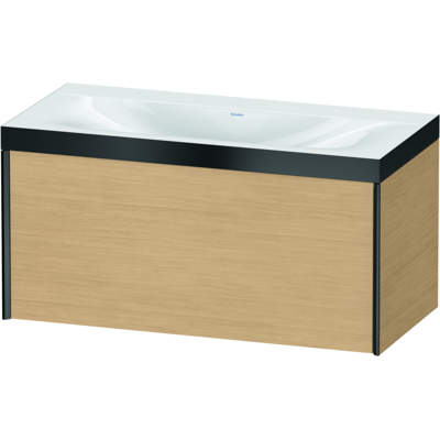Duravit XViu Waschtisch-Unterschrank XV4611NB230P 100x48cm, 1 Auszug, ohne Hahnloch, schwarz matt, Rahmen P, Eiche natur Duravit XViu Waschtisch-Unterschrank XV4611NB230P 100x48cm, 1 Auszug, ohne Hahnloch, schwarz matt, Rahmen P, Eiche natur