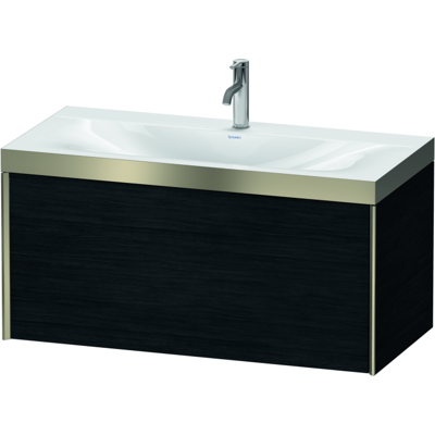 Duravit XViu Waschtisch-Unterschrank XV4611OB116P 100x48cm, 1 Auszug, 1 Hahnloch, champagner matt, Rahmen P, Eiche schwarz Duravit XViu Waschtisch-Unterschrank XV4611OB116P 100x48cm, 1 Auszug, 1 Hahnloch, champagner matt, Rahmen P, Eiche schwarz