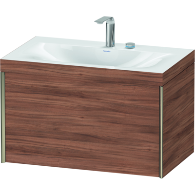 Duravit XViu Waschtisch-Unterschrank XV4610EB179C 80x48cm, 1 Auszug, 2 Hahnloch, champagner matt, Rahmen C, nussbaum natur Duravit XViu Waschtisch-Unterschrank XV4610EB179C 80x48cm, 1 Auszug, 2 Hahnloch, champagner matt, Rahmen C, nussbaum natur