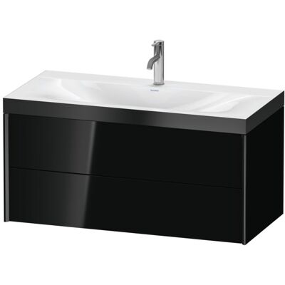 Duravit Xviu Wandwaschbecken-Set - Schwarz Hochglanz/Matte - C-Modell Duravit Xviu Wandwaschbecken-Set - Schwarz Hochglanz/Matte - C-Modell