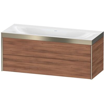 Duravit Wandmontiert Nussbaum Natur/Profil Champagner Matt - Waschtisch-Set Duravit Wandmontiert Nussbaum Natur/Profil Champagner Matt - Waschtisch-Set