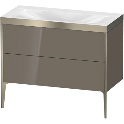 Duravit XViu Waschtisch-Unterschrank XV4711NB189P 100x48cm, 2 Auszüge, ohne Hahnloch, champagner matt, Rahmen P, flannel grey hochglanz Duravit XViu Waschtisch-Unterschrank XV4711NB189P 100x48cm, 2 Auszüge, ohne Hahnloch, champagner matt, Rahmen P, flannel grey hochglanz