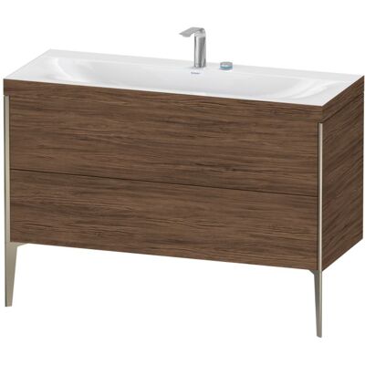Duravit Xviu C-Bonded Set Waschbecken 2 Schubladen 1200x480x610 mm Nussbaum dunkel - Waschtisch-Set Duravit Xviu C-Bonded Set Waschbecken 2 Schubladen 1200x480x610 mm Nussbaum dunkel - Waschtisch-Set