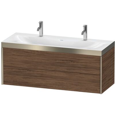 Duravit Nussbaum Dunkel Wandhängendes C-Bonded Doppelt Waschtisch-Set - 1200mm Duravit Nussbaum Dunkel Wandhängendes C-Bonded Doppelt Waschtisch-Set - 1200mm