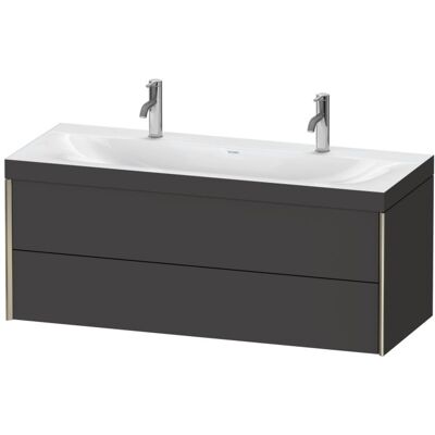 Duravit Xviu C-Bonded Wandhängendes Doppelwaschtisch - Graphit Supermatt Duravit Xviu C-Bonded Wandhängendes Doppelwaschtisch - Graphit Supermatt
